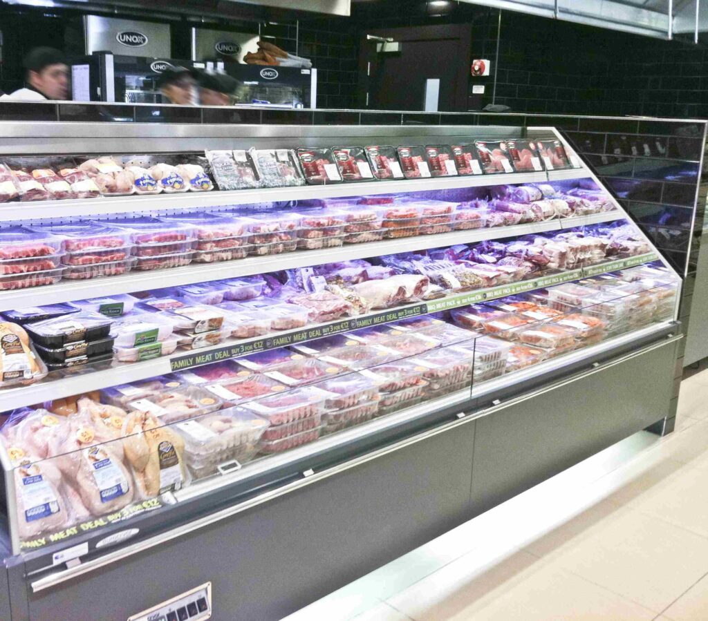 Eurocryer Gemini Meat in grey chilled display unit