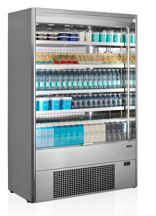 Multideck open cooler made from stainless steel construction